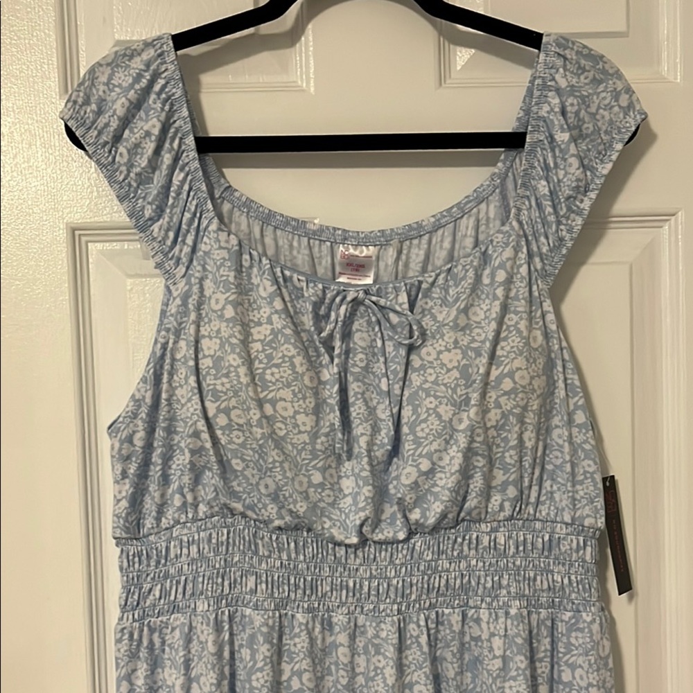No Boundaries Blue Floral Midi Dress